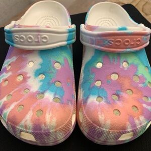 CROCS Tie-Dye Clogs - Pink, Blue, Green